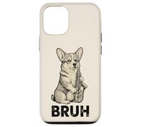 Divertido Corgi Tocando Saxofón Meme Perro Bruh Jazz Música Carcasa para iPhone 12/12 Pro
