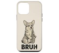 Divertido Corgi Tocando Saxofón Meme Perro Bruh Jazz Música Carcasa para iPhone 12 Mini