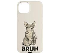 Divertido Corgi Tocando Saxofón Meme Perro Bruh Jazz Música Carcasa para iPhone 15 Plus