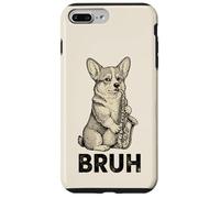 Divertido Corgi Tocando Saxofón Meme Perro Bruh Jazz Música Carcasa para iPhone 7 Plus/8 Plus