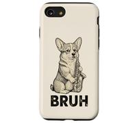 Divertido Corgi Tocando Saxofón Meme Perro Bruh Jazz Música Carcasa para iPhone SE (2020) / 7/8