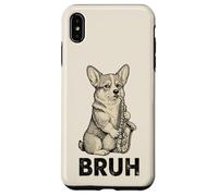 Divertido Corgi Tocando Saxofón Meme Perro Bruh Jazz Música Carcasa para iPhone XS MAX