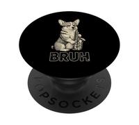 Divertido Corgi Tocando Saxofón Meme Perro Bruh Jazz Música PopSockets PopGrip Adhesivo
