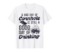 Divertido Cornhole Beer Beber Un Malo Día De Cornhole Toss Juego Camiseta gráfica económica