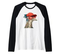 Divertido Correcaminos Gafas Sol Chaparral Ave Ilustración Camiseta Manga Raglan