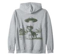 Divertido Cowboy Perro OVNI Alien Secuestro Desierto Escena Sudadera con Capucha