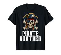 Divertido cráneo Pirata Hermano Jolly Roger Crossbones Bandera Camiseta