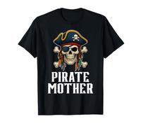 Divertido cráneo Pirata Madre Alegre Roger Crossbones Bandera Camiseta
