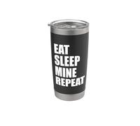 Divertido Crypto Miner - Comer dormir mina repetir Vaso térmico de acero inoxidable de doble pared