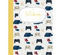 Divertido cuaderno de composición temática de videojuegos para primeros escritores: cuaderno de videojuegos para niños K-2: 120 páginas de 7.5 x 9.25 pulgadas, rayas anchas, beige y amarillo