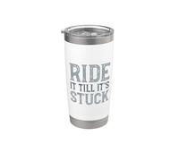 Divertido cuatrimoto diciendo: Ride it Till it's Stuck Vaso térmico de acero inoxidable de doble pared