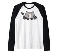 Divertido Cuerpo de Burro ilusión gráfico Estilo de Disfraz de Animal de Granja Camiseta Manga Raglan