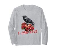 Divertido Cuervo Cuervo Rosa corazón gótico Juego de Palabras gráfico Manga Larga