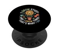 Divertido cultivador de Girasoles Diciendo jardinería Humor Mujeres Hombres PopSockets PopGrip Adhesivo