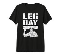 Divertido Culturista Leg Day Survivor, Gimnasio, Sentadillas, Entrenamiento Muscular Camiseta Premium