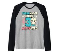 Divertido cumpleaños de 3 años Camiseta Manga Raglan