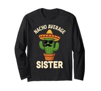 Divertido cumpleaños de Hermanas Cinco de Mayo Nacho Average Sisters Manga Larga