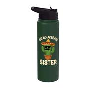 Divertido cumpleaños de hermanas Cinco de Mayo Nacho Average Sisters Stainless Steel Insulated Water Bottle