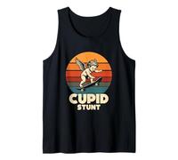 Divertido Cupido Stunt Spoonerism Retro Skateboard Angel Skater Camiseta sin Mangas