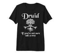 Divertido D20 Druida Cuando Dudas o no estás Seguro de Preguntar a un árbol Camiseta Premium
