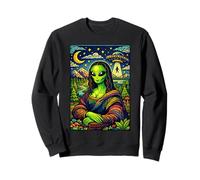 Divertido Da Vinci Monalisa Alien OVNI Abduction Trippy Art Sudadera