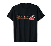 Divertido Dachshund Santa Delivery Crew Humor navideño Camiseta