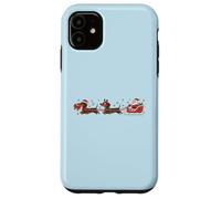 Divertido Dachshund Santa Delivery Crew Humor navideño Carcasa para iPhone 11