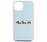 Divertido Dachshund Santa Delivery Crew Humor navideño Carcasa para iPhone 13