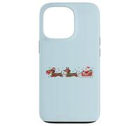 Divertido Dachshund Santa Delivery Crew Humor navideño Carcasa para iPhone 13 Pro