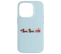 Divertido Dachshund Santa Delivery Crew Humor navideño Carcasa para iPhone 14 Pro