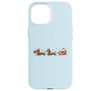 Divertido Dachshund Santa Delivery Crew Humor navideño Carcasa para iPhone 15