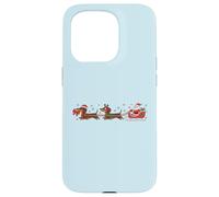 Divertido Dachshund Santa Delivery Crew Humor navideño Carcasa para iPhone 15 Pro
