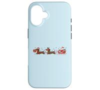 Divertido Dachshund Santa Delivery Crew Humor navideño Carcasa para iPhone 16