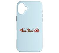 Divertido Dachshund Santa Delivery Crew Humor navideño Carcasa para iPhone 16 Plus