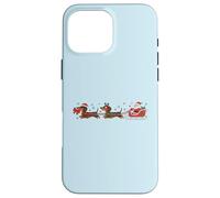 Divertido Dachshund Santa Delivery Crew Humor navideño Carcasa para iPhone 16 Pro MAX