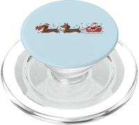 Divertido Dachshund Santa Delivery Crew Humor navideño PopSockets PopGrip para MagSafe