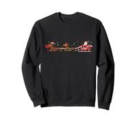 Divertido Dachshund Santa Delivery Crew Humor navideño Sudadera