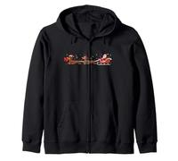 Divertido Dachshund Santa Delivery Crew Humor navideño Sudadera con Capucha