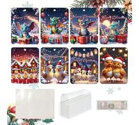 Divertido de Navidad para dinero, 8 unidades, decoración de papel para tarjetas de efectivo, soporte para dinero en efectivo, colgante de árbol de Navidad, 5 estilos diferentes de imágenes de