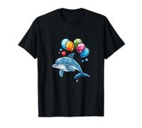 Divertido delfín con bonitos globos para un ambiente encantador Camiseta