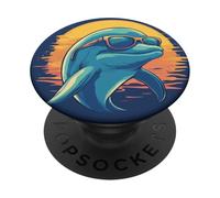Divertido delfín en tonos para un look relajado de verano PopSockets PopGrip Adhesivo