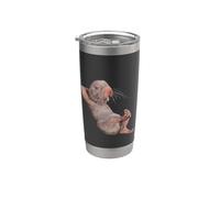 Divertido Desnudo Topo Rata Zookeeper Safari Amante Animal Rata Topo Vaso térmico de acero inoxidable de doble pared