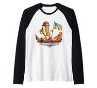 Divertido Día de la Independencia del 4 de Julio Mal día para ser un Perro Caliente Camiseta Manga Raglan