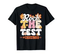 Divertido día de prueba floral para estudiantes motivadores de Rock The Test Camiseta