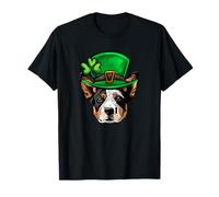 Divertido Día de San Patricio Ganado Australiano Perro Azul Heeler Camiseta