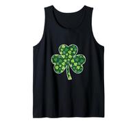 Divertido Día de San Patricio Irlandés Verde patrón sin Costuras trébol Camiseta sin Mangas