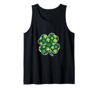 Divertido Día de San Patricio Irlandés Verde patrón sin Costuras trébol Camiseta sin Mangas