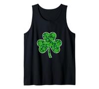 Divertido Día de San Patricio Irlandés Verde patrón sin Costuras trébol Camiseta sin Mangas