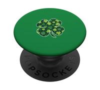 Divertido Día de San Patricio Irlandés Verde patrón sin Costuras trébol PopSockets PopGrip Adhesivo