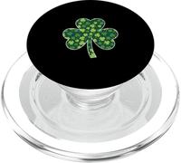 Divertido Día de San Patricio Irlandés Verde patrón sin Costuras trébol PopSockets PopGrip para MagSafe